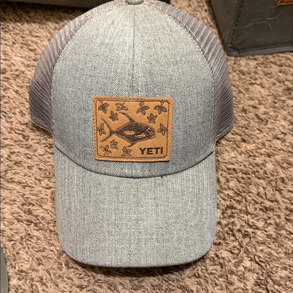 YETI Gray and Tan Trucker Hat